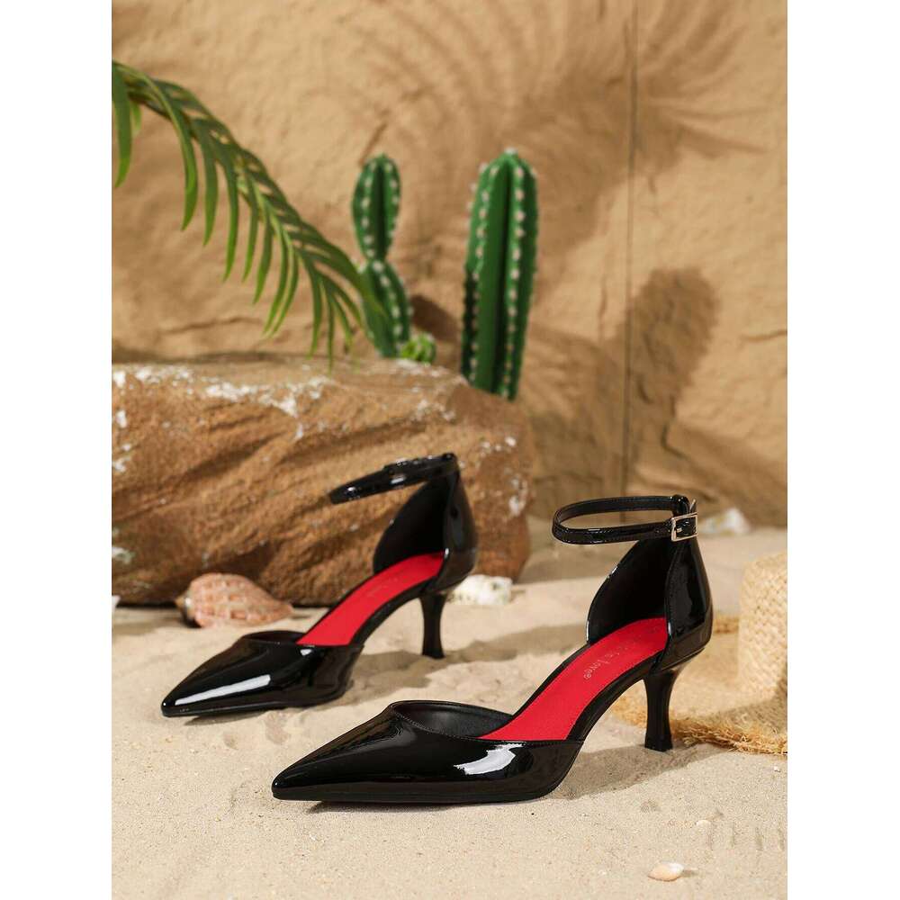 Women's Fashion Elegant Patent Leather Pointed-Toe Stilettos, Comfortable Simple and Versatile Thin High Heels