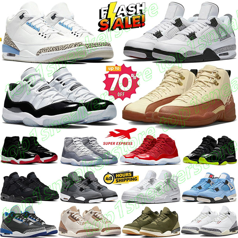 Designer 3s 4s 5s 11s Basketball shoes 5 Wolf Grey Men Women 4 Black cat 11 Cool Grey Pink 12s Replica Gamma Blue UNC 3 White Cement Bred Sail sneakers trainers sports 36-47