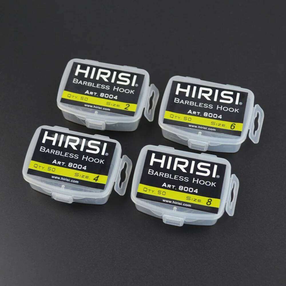 Hirisi 100pcs Carp Hook Coating Barbless Non-barb Fishhooks High Carbon Steel 8004 Fishing Accessories S260305