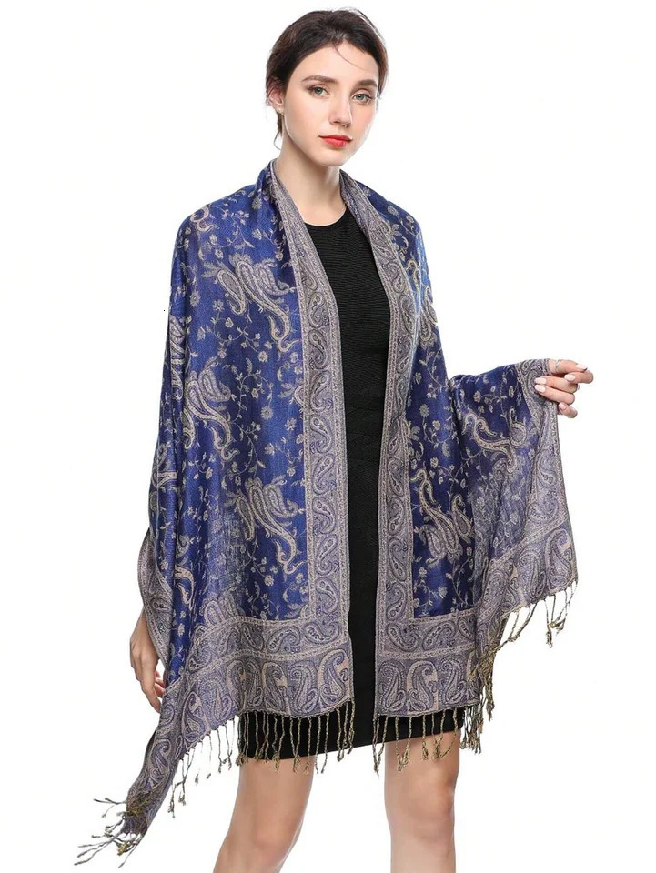 Bohemia Pashmina Hijab Scarf Long Muslim Cashmere Shawl Female Foulard Soft Turban Head Wraps For Women Headband 260304