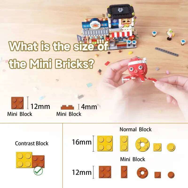 Mini Blocks City Street Takoyaki Restaurant Building Model Assembly Bricks Children's Educational Toys Gifts Z260306