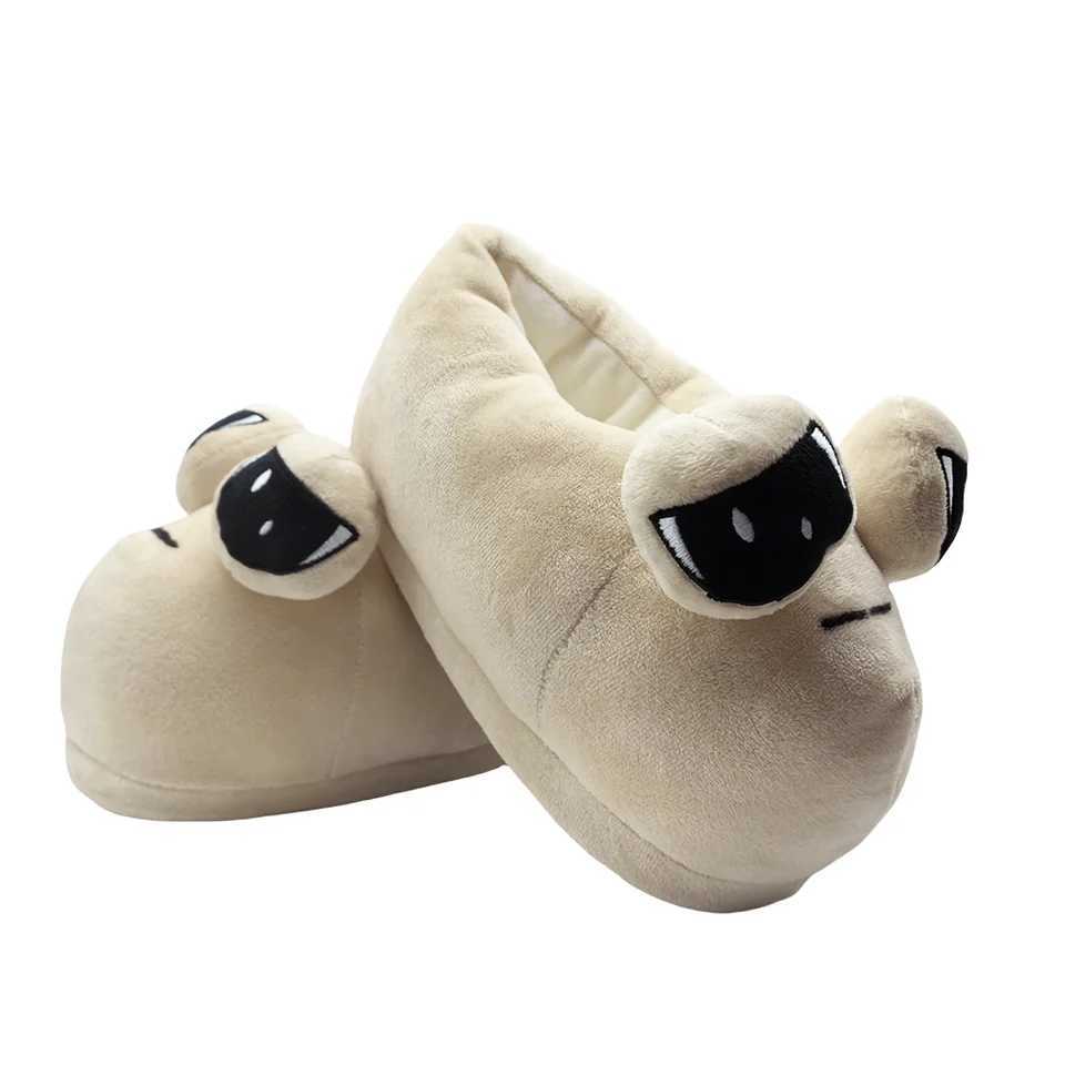 Highland Cow New Pou Plush Slippers Soft Stuffed Anime Alien Slipper Cute Animals House Shoes Women Men Birthday Gifts S260305