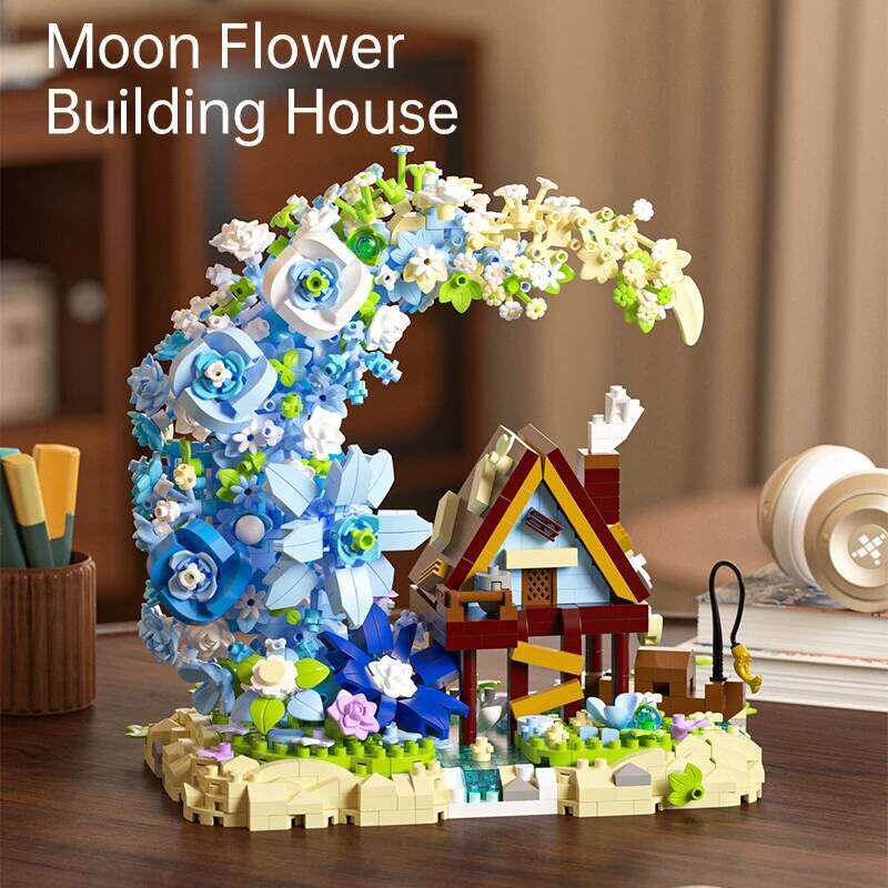 Creative Micro Particle Moon Flower and Tree House Building Blocks Exquisite Desktop Decoration Gift For Kids Z260305
