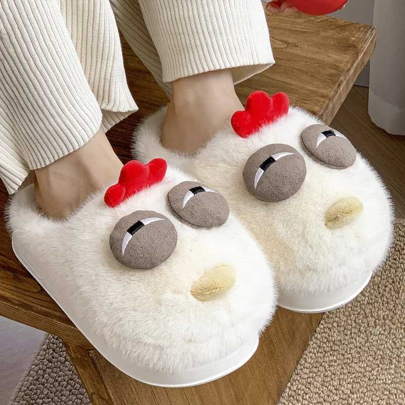 Funny Chicken Cotton Shoes Winter Shoes for Home Wear Plush Warm Slippers Plush with A Sense of Shit S260305