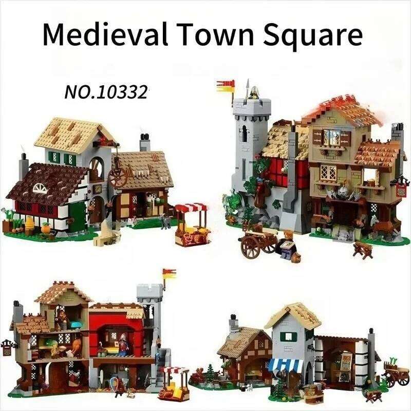 3304PCS Creative Medieval Town Square Building Blocks City Street View Architecture Assemble Bricks Toy Gift For Adult Kids Z260305