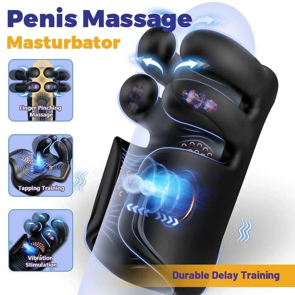 Vibrator For Men Tapping Flapping Glans Massager Machine Penis Delay Trainer Automatic Male Masturbator Sex Toys for Adult W260305