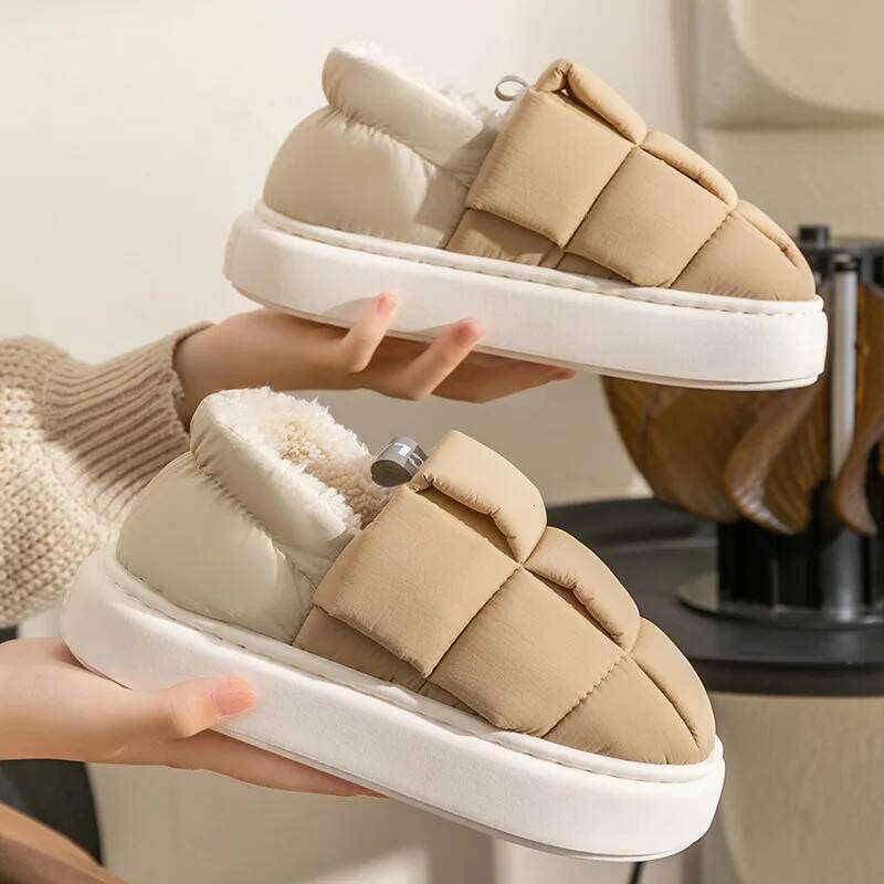 Litfun Winter Fluffy For Women Platform Anti-slip Cotton Leisure Indoor Slides Furry Warm Comfy Women's Slippers