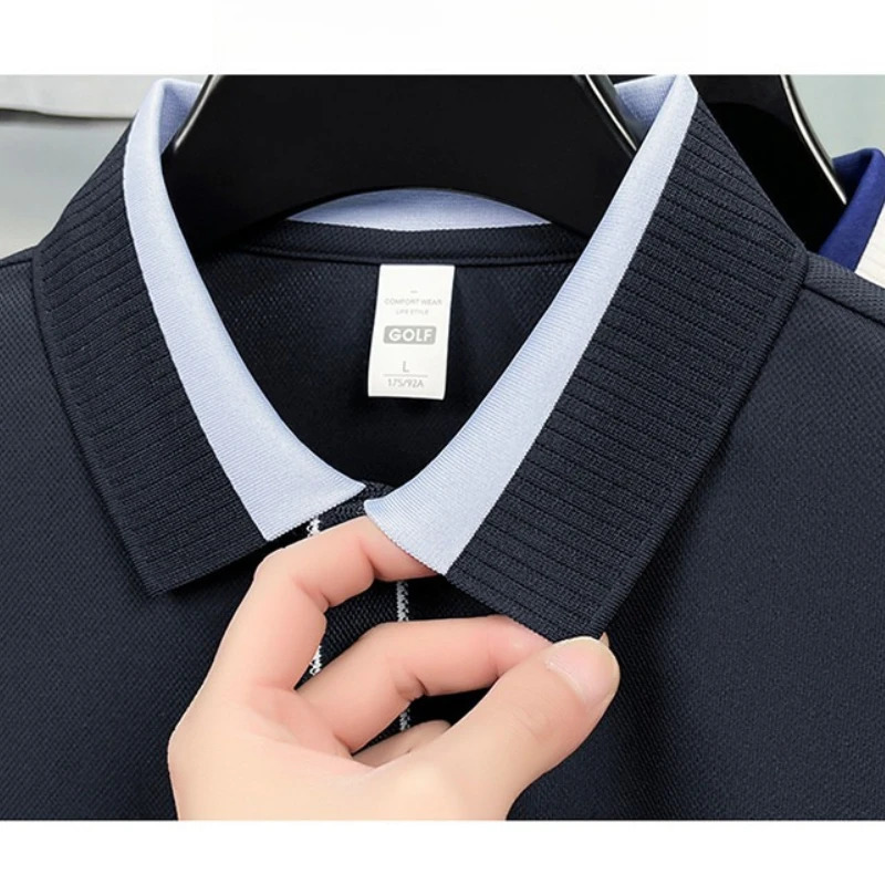 Mens Classic Polo Shirt 2026 Summer Collection Soft Cotton Blend Fabric Lightweight Comfortable Business Casual Wear 260304
