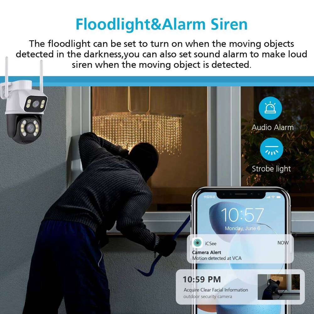 Hiseeu 4K 8MP PTZ Wifi IP Camera Dual Lens 5X Zoom AI Human Detect Wireless Surveillance CCTV Cameras Security Protection 26W0306
