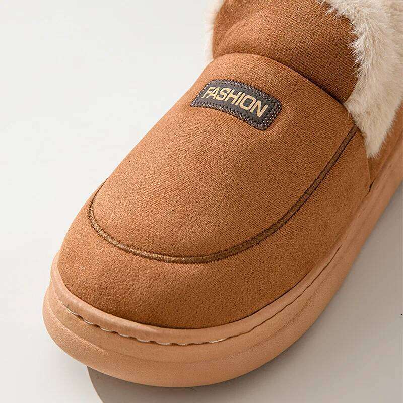 Litfun Winter Plush Lining For Women Men Soft Sole Indoor Slides Anti-slip Fluffy Comfy Warm Outdoor Women's Slippers