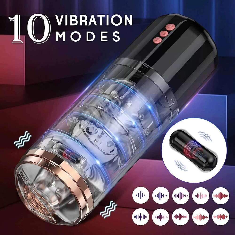 Masturbatie for Men Automatic Masturbator Vibration Blowjob Sucking Machine Silicone Vagina Masturbation Cup Sex Toys W260305