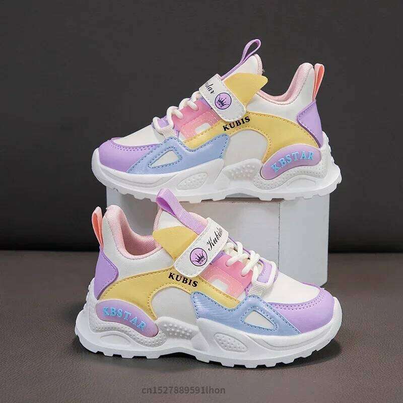 Kids Sneakers Girls School Casual Outdoor Breathable Running Light Soft Tenis Pink Non-slip Children Shoes 26Y0304