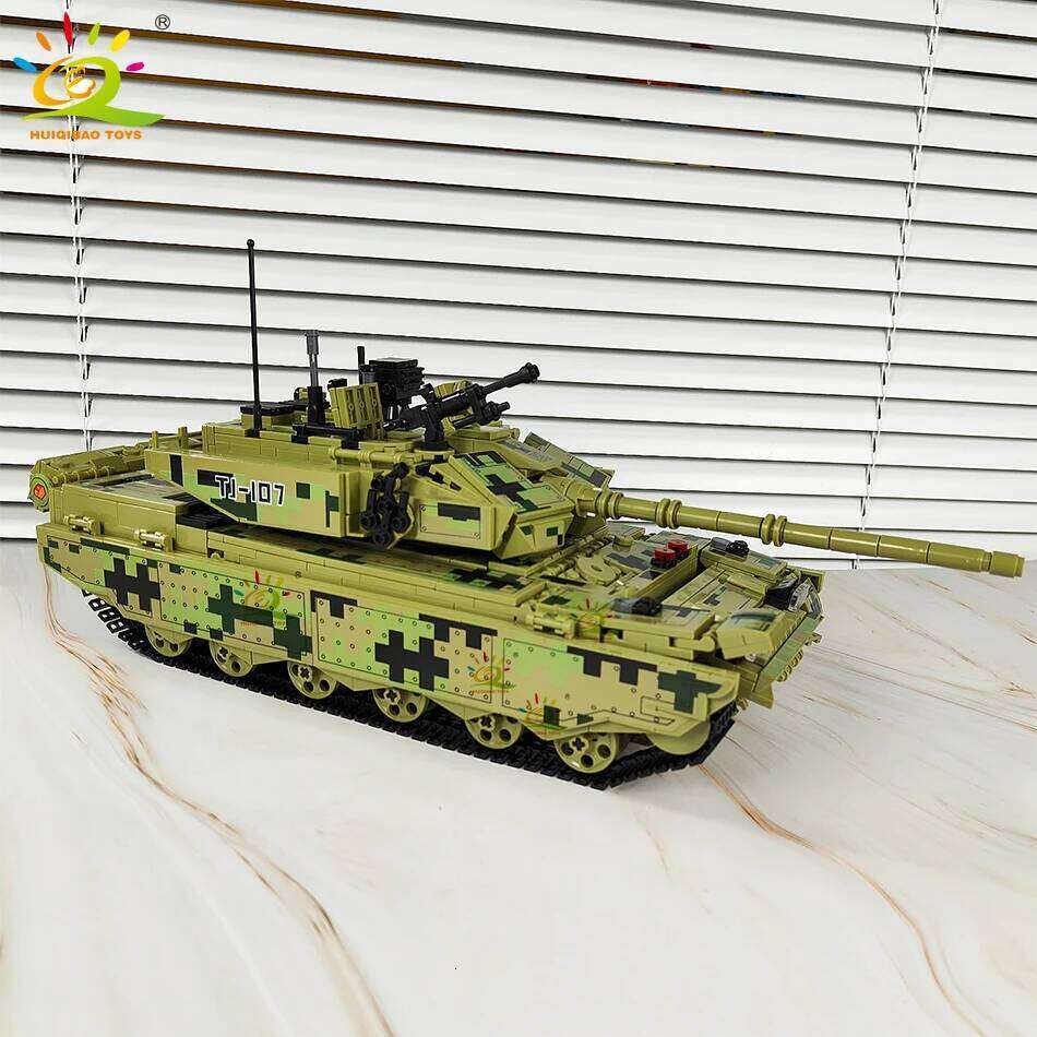 HUIQIBAO WW2 Military Tank Building Blocks Set for Children Army Weapon Car Truck Toy City Construction Bricks Kids Gift Z260306