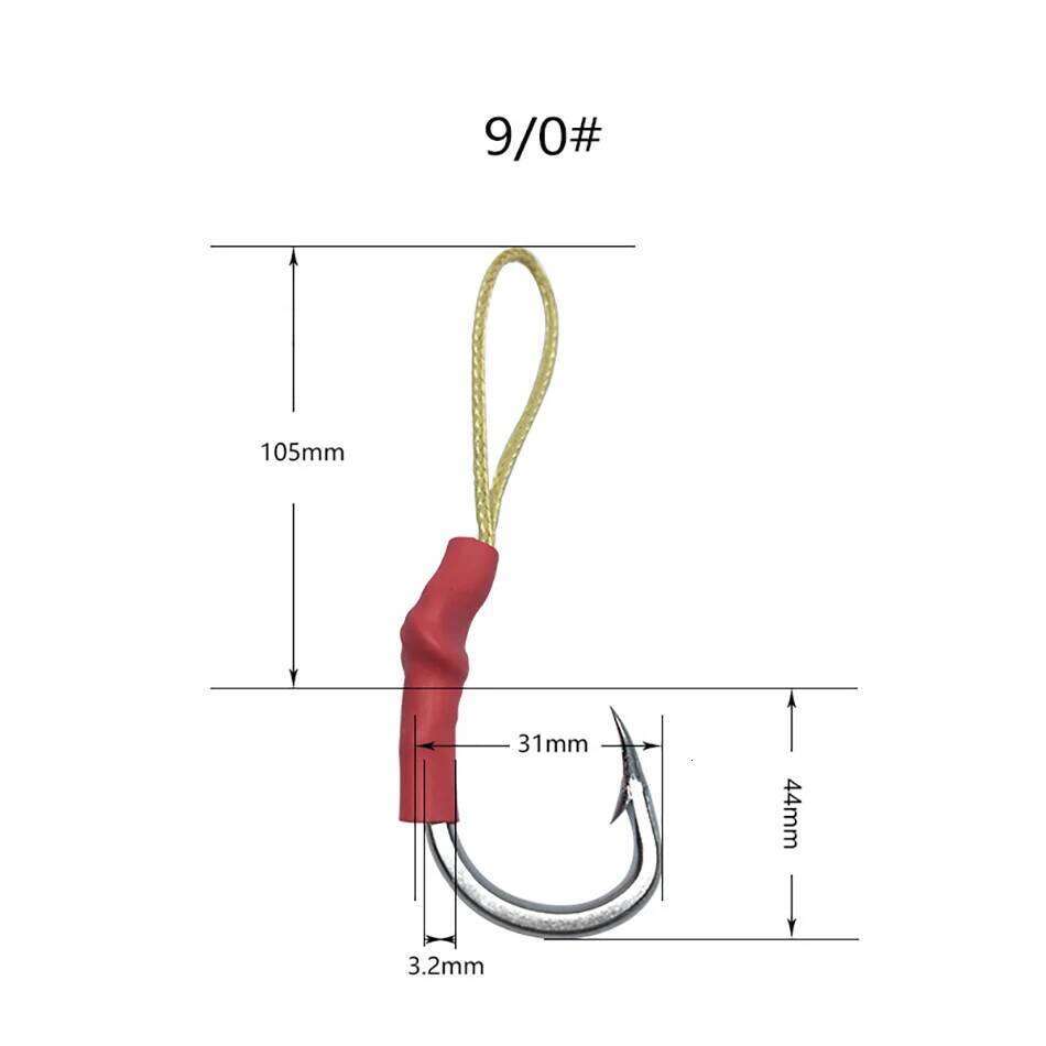 5pcs High Carbon Steel Hooks Japan Assist Barbed Single Bold Jig Slow Hook For Bass Fishing Tackle Y260305