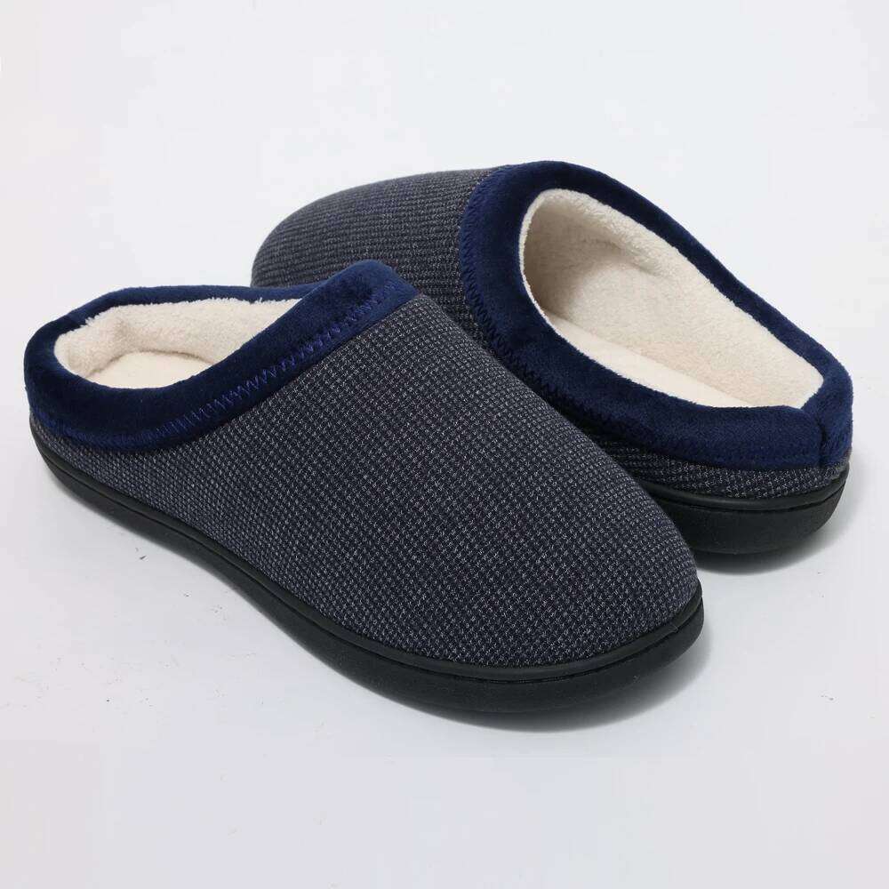 Litfun Winter Warm Cotton Shoes For Soft Memory Foam Casual Indoor Flat Slides Short Plush Men Fluffy Home Slippers
