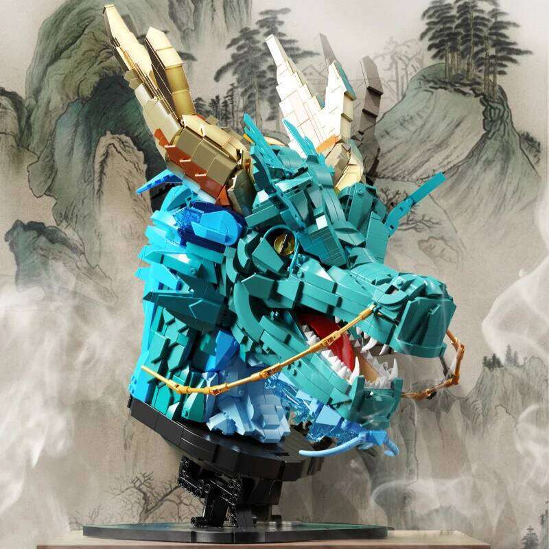 2543PCS Chinese Zodiac Head Model Building Blocks MOC Assemble Mythical Animals Dragon Bricks Toys for Kids Gift Decor Z260306