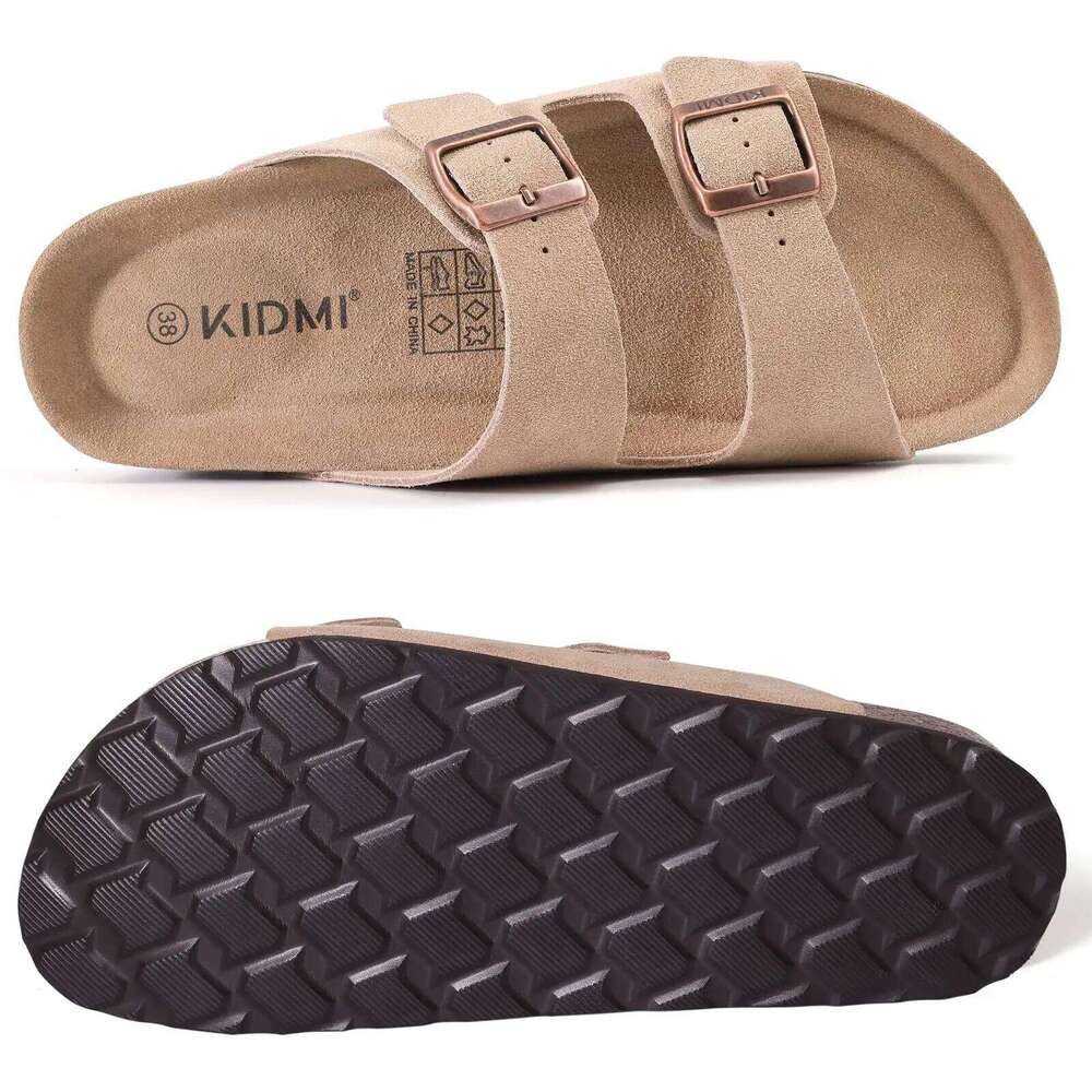Litfun Classic Cork Sandals For Women Men Fashion Adjustable Slides Anti-slip Rubber Insole Unisex Slippers With Arch Support