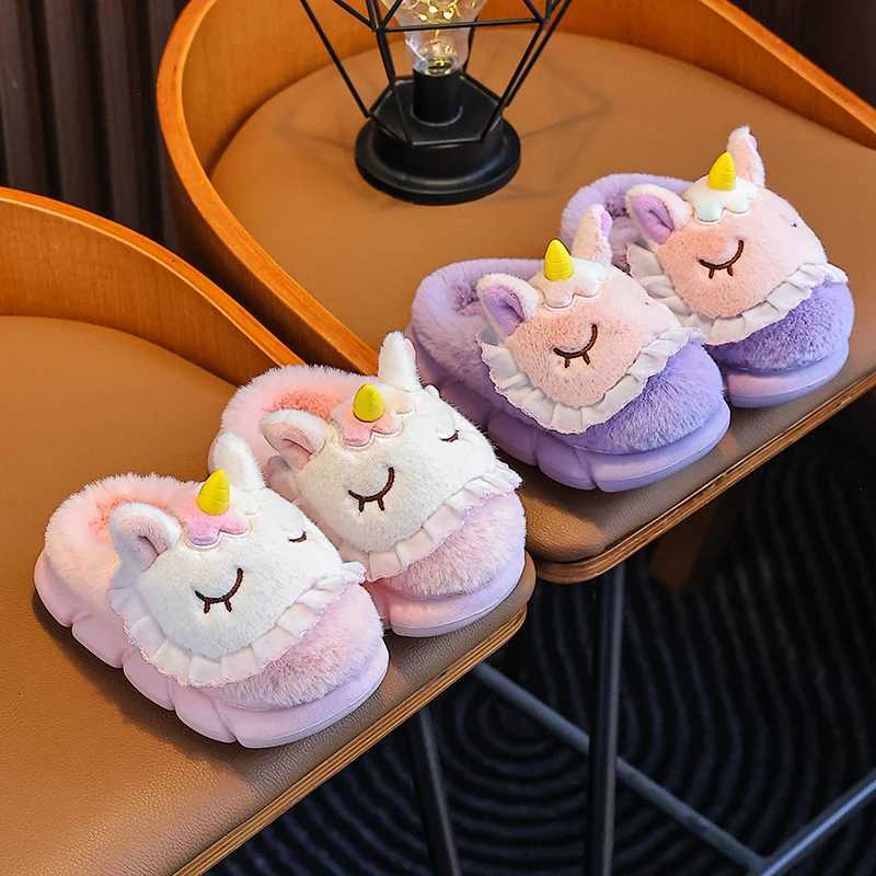 Winter Warm Slippers Adorable Unicorn Design Cozy Home Footwear for Women And Girls S260305