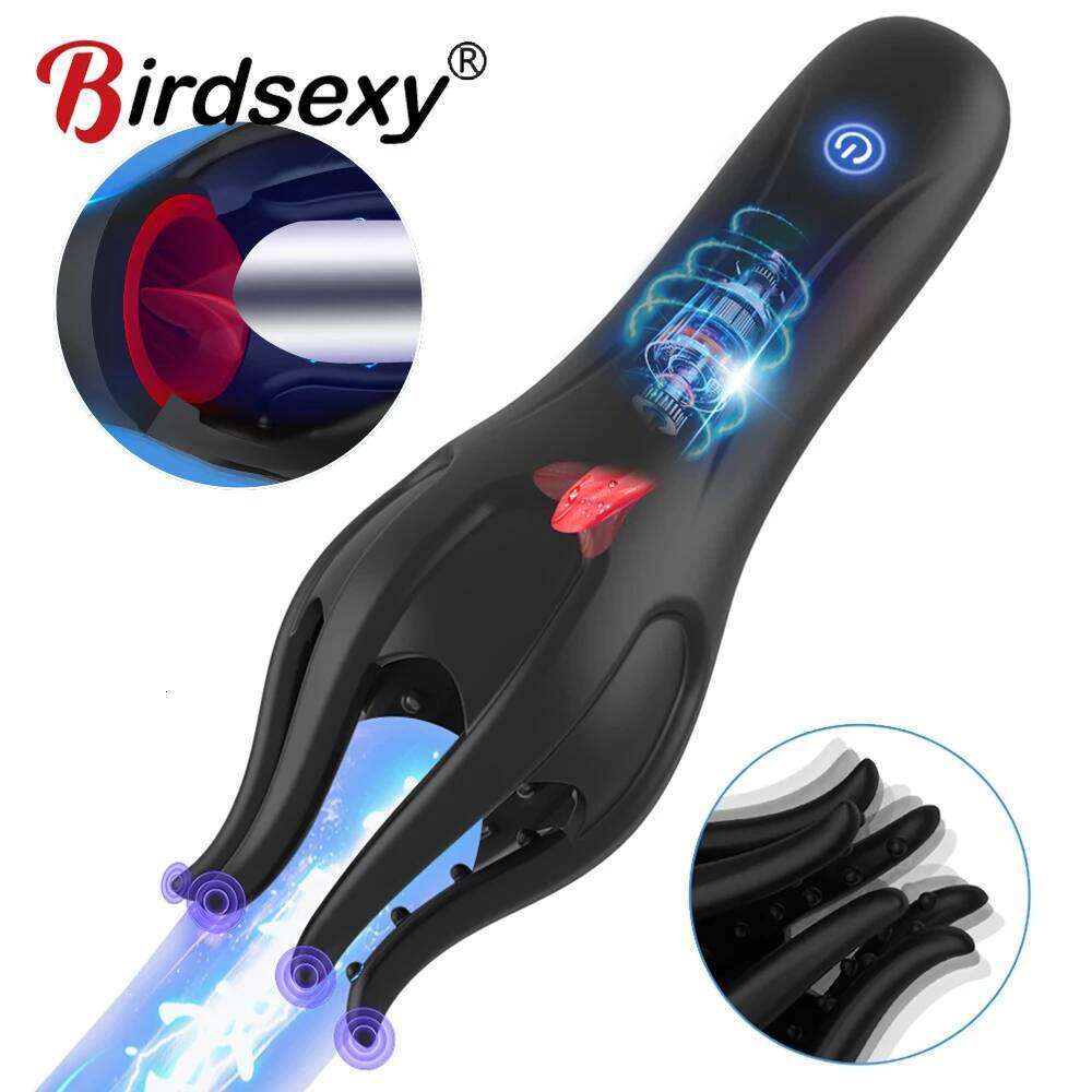 Masturbator Glans Vibrating Tongue Licking Oral Blowjob Lasting Delay Endurance Training Male Sex Toys for Men W260305