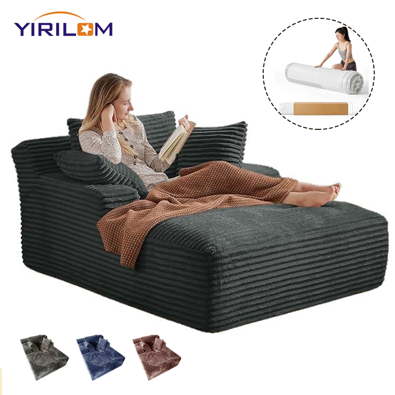 Modular Compact Sleepover Sofa w/Memory Cushions Foldable Design Ideal for Space-Conscious Homes & Dorms