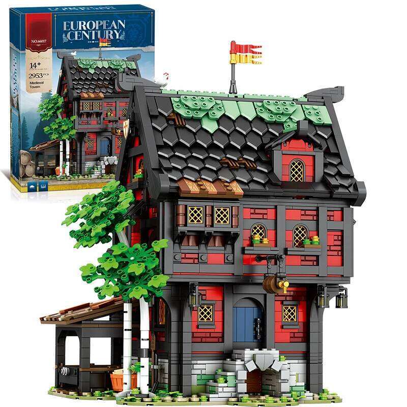 2953PCS Crusader Blocks European Street View Hotel Building MOC Model Bricks Desktop Ornaments Kids Toys Gifts Z260305