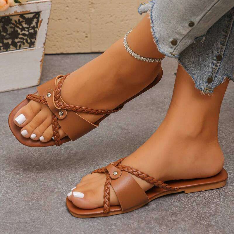 2025 Summer New Women's Flat Fashion Design Multi Color Optional Casual Sandals