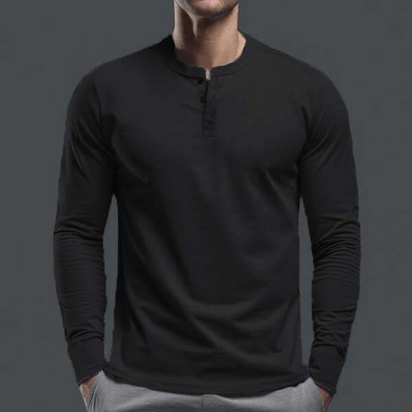 Amazon cross-border spring autumn foreign trade clothing, European and American t-shirts, long-sleeve base shirts, men's Henry shirts