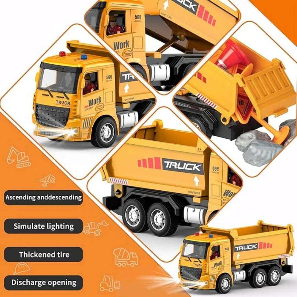 6CH 2.4G Dump and Cement Mixer RC Engineering Car Children's Toy Boy Christmas Birthday Gift Model Truck C260305