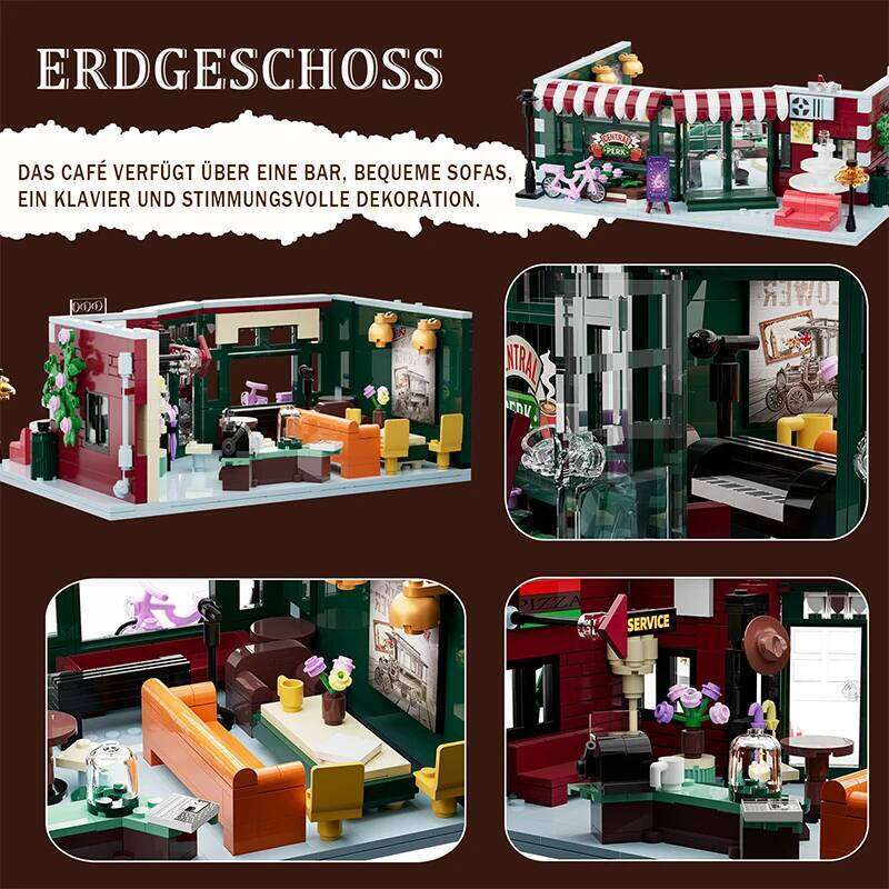 Central Perk Cafe House Modular Buidling Block MOC Friendship Home Gathering Assembly Architecture Sets For Adults Holiday Gifts Z260305