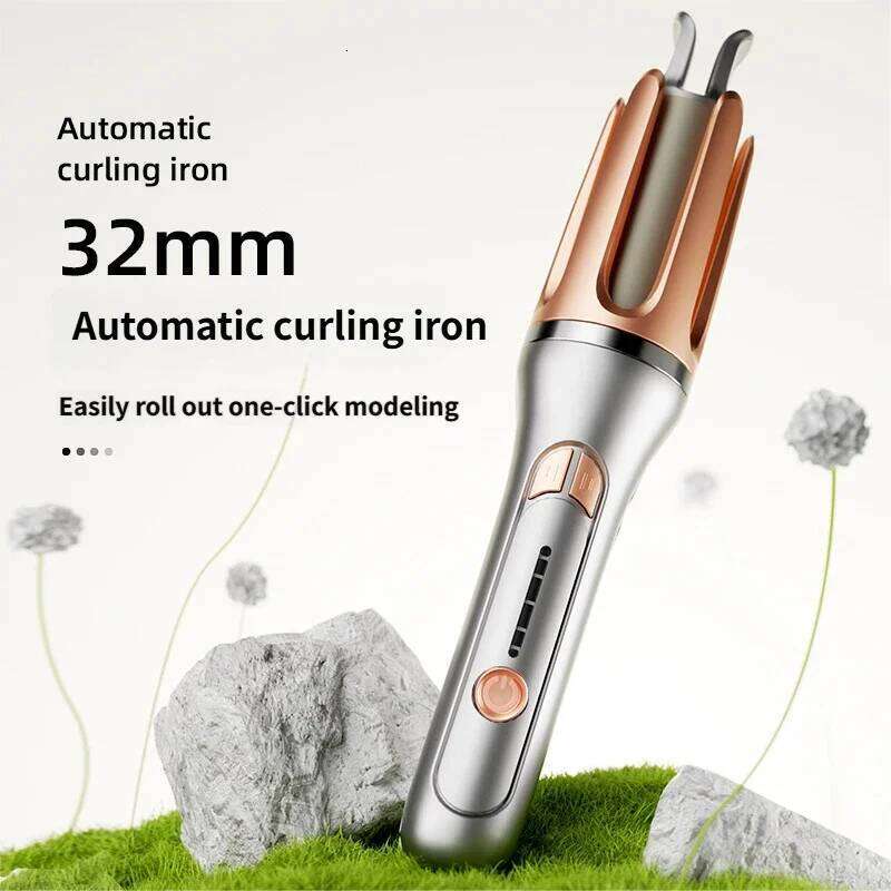 Electric Automatic Ceramic Curler Professional Rotating Heat Curling Iron for Big Waves Style Customizable Curly Hair 26Y0306