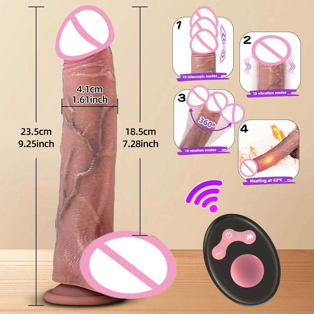 Vibrator dildo xxl realistic big cock telescopic heated spinning penis expansion vibratory massager female couple sex toys 18 W260305