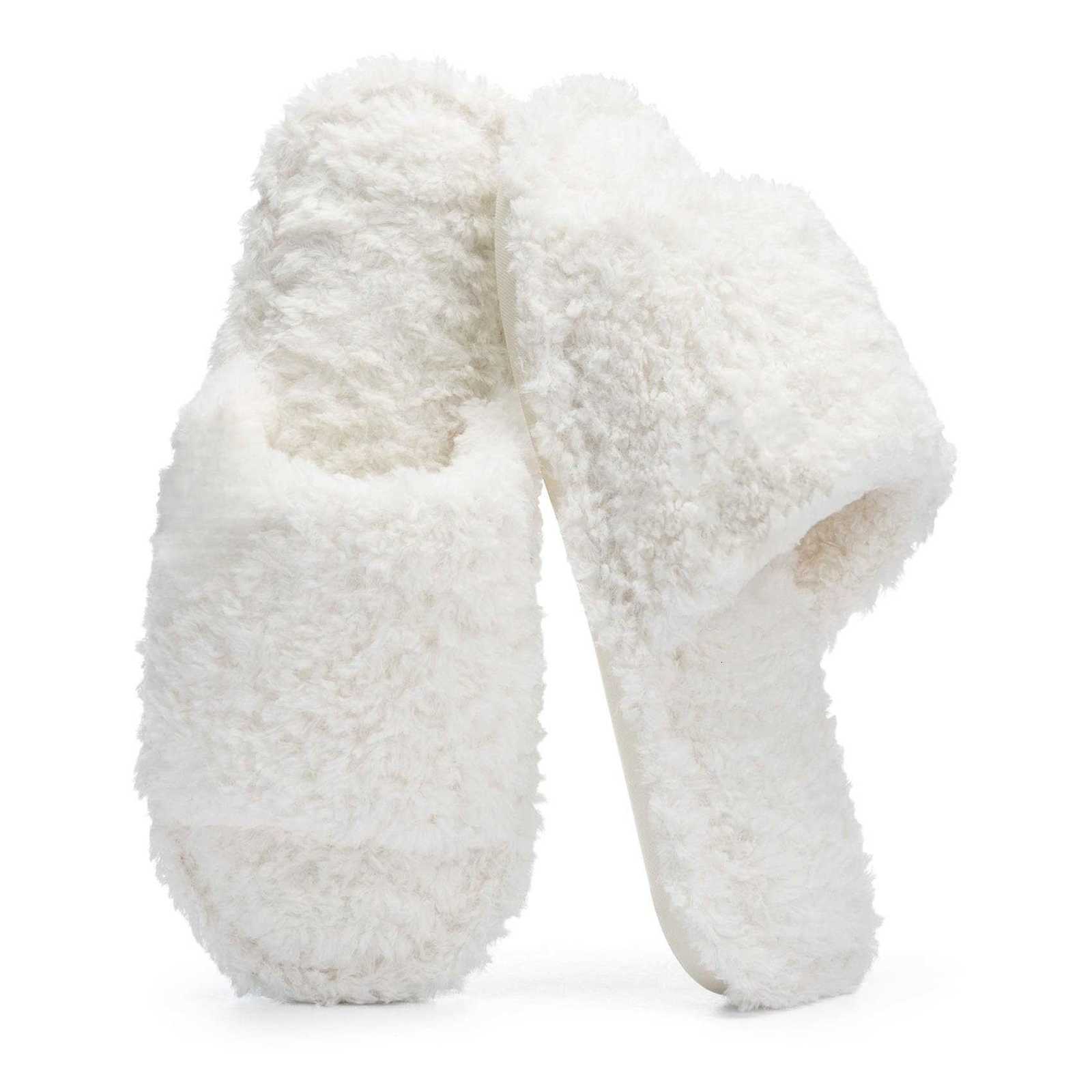 Plush open-toe slippers for women comfortable for indoor and outdoor use cute and soft slip-on house shoes a gift for mothers and bridesmaids S260305