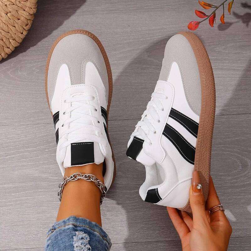 Spring 2025 new retro round toe comfortable casual with soft sole anti slip breathable and lightweight sports shoes