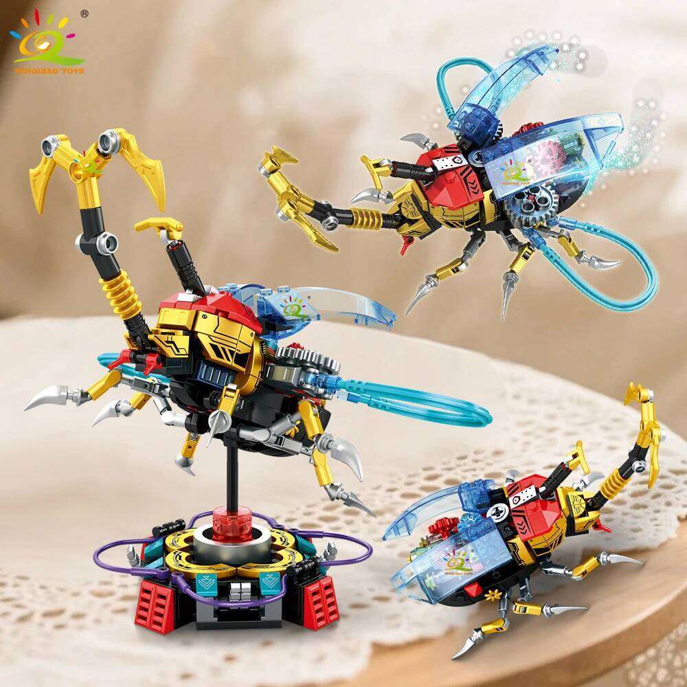 HUIQIBAO Insect Series MOC Butterfly Beetle Model Building Block Technical Brick Construction Toy Children Desk Home Decoration Z260306