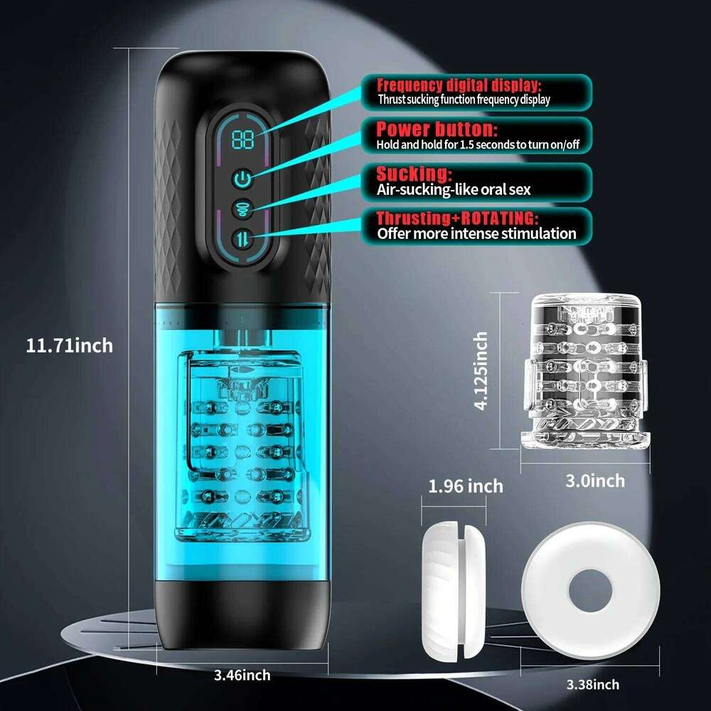3 IN 1 Automatic Telescopic Male Masturbator Cup Powerful 9 Sucking Thrusting Rotation Modes Masturbation Adult Sex Toy for Men W260305