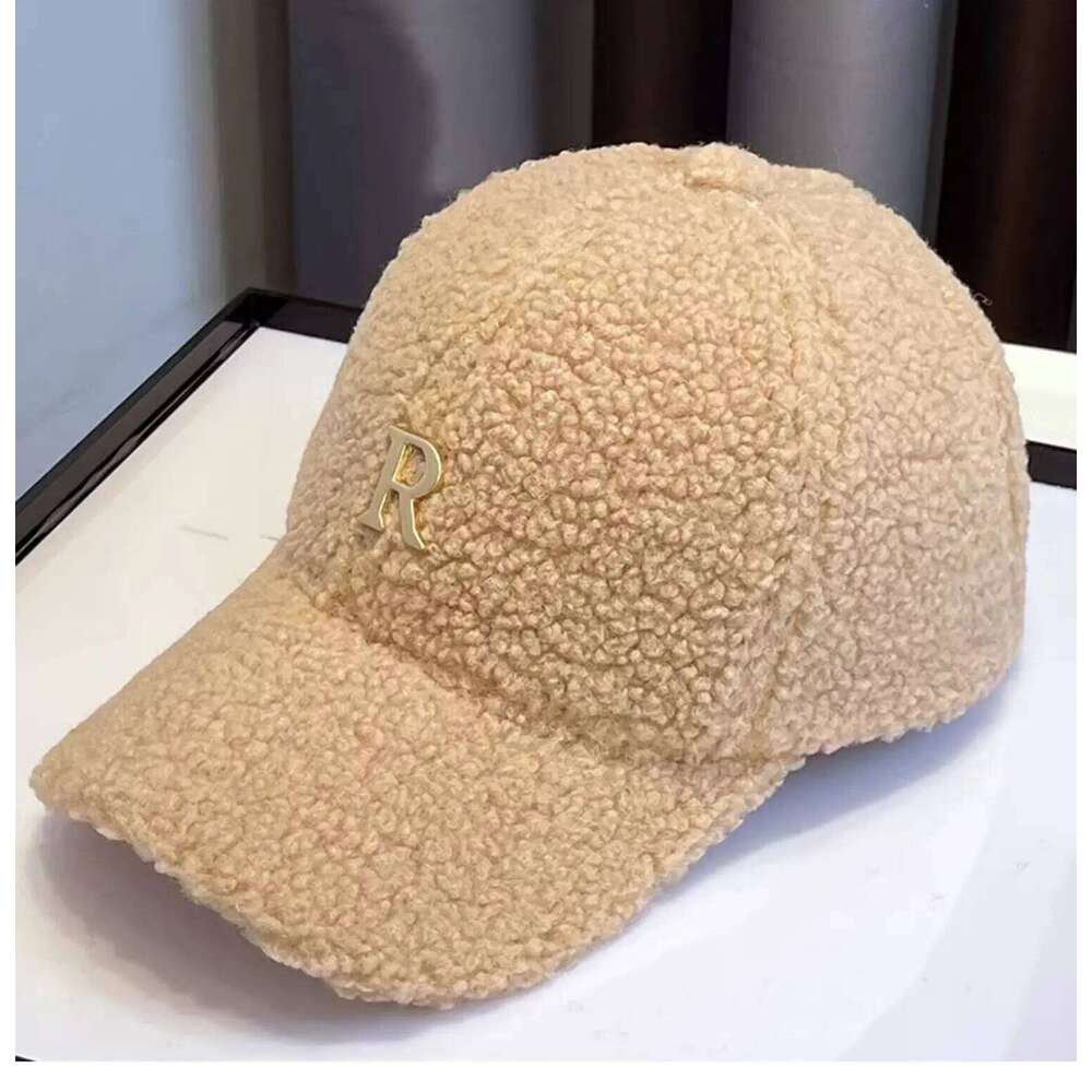 Baseball Hats For Women Men Unisex Letter Metal Logo Imitation Cashmere Keep Warm Simple Casual Winter Cap New Velvet Y260304