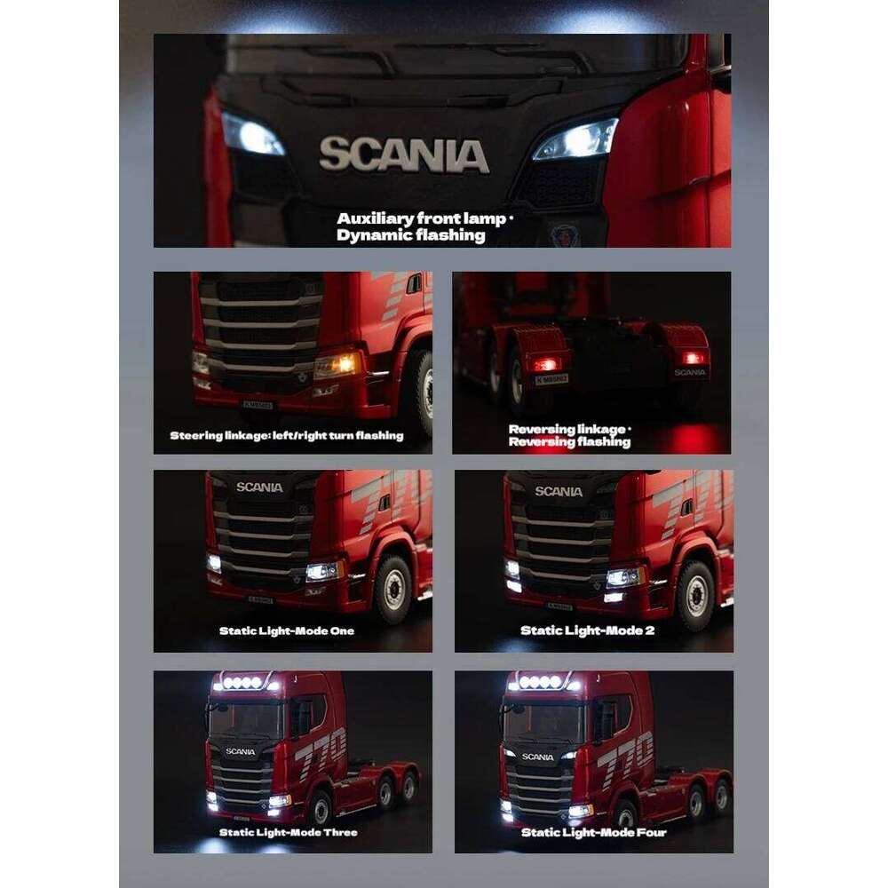 Remote control engineering Huina Scania 770S trailer head alloy car model children's toy four-wheel drive ratio 501D C260305