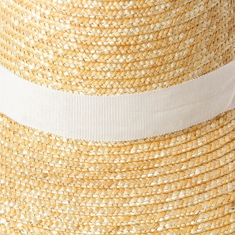USPOP summer hats for women natural wheat straw hats high flat top long ribbon lace-up sun hats wide brim beach hats 260228