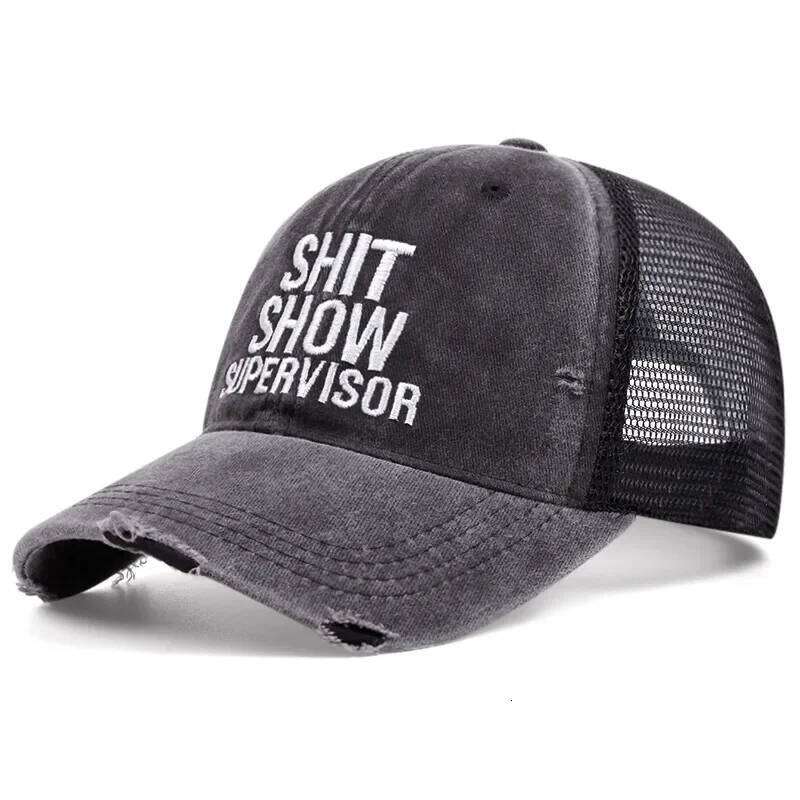 Unisex SHIT SHOW SUPERVISOR Print Wash Baseball Caps Spring and Autumn Outdoor Adjustable Casual Hats Sunscreen Hat Sun Cap Y260304
