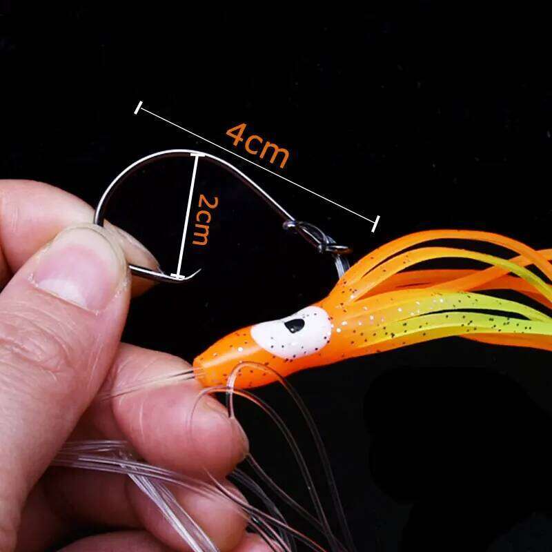 Mrlurion 2 bags artificial squid soft lure string hook with 3 sharp for sea fishing bait, sabiki hooks S260305