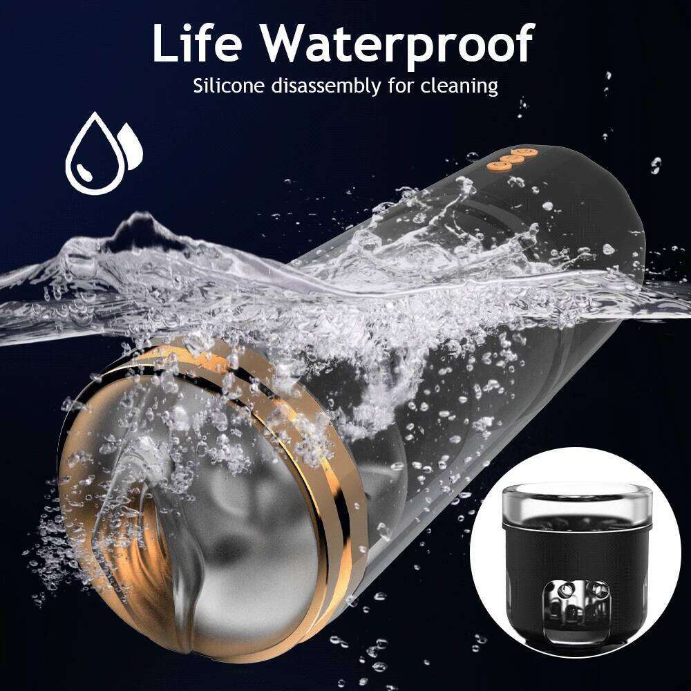 Electric Rotary Telescopic Aircraft Cup Men's Masturbation Glans Penis Desensitization Training Device Adult Sex Toys W260305