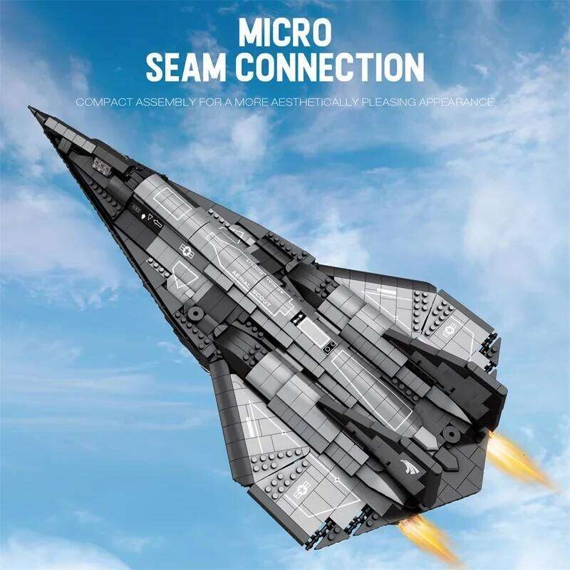 2071pcs SR-72 Large Blackbird Reconnaissance Aircraft Building Block Model Small Particle Space Shuttle Collection Toy Boys Gift Z260306