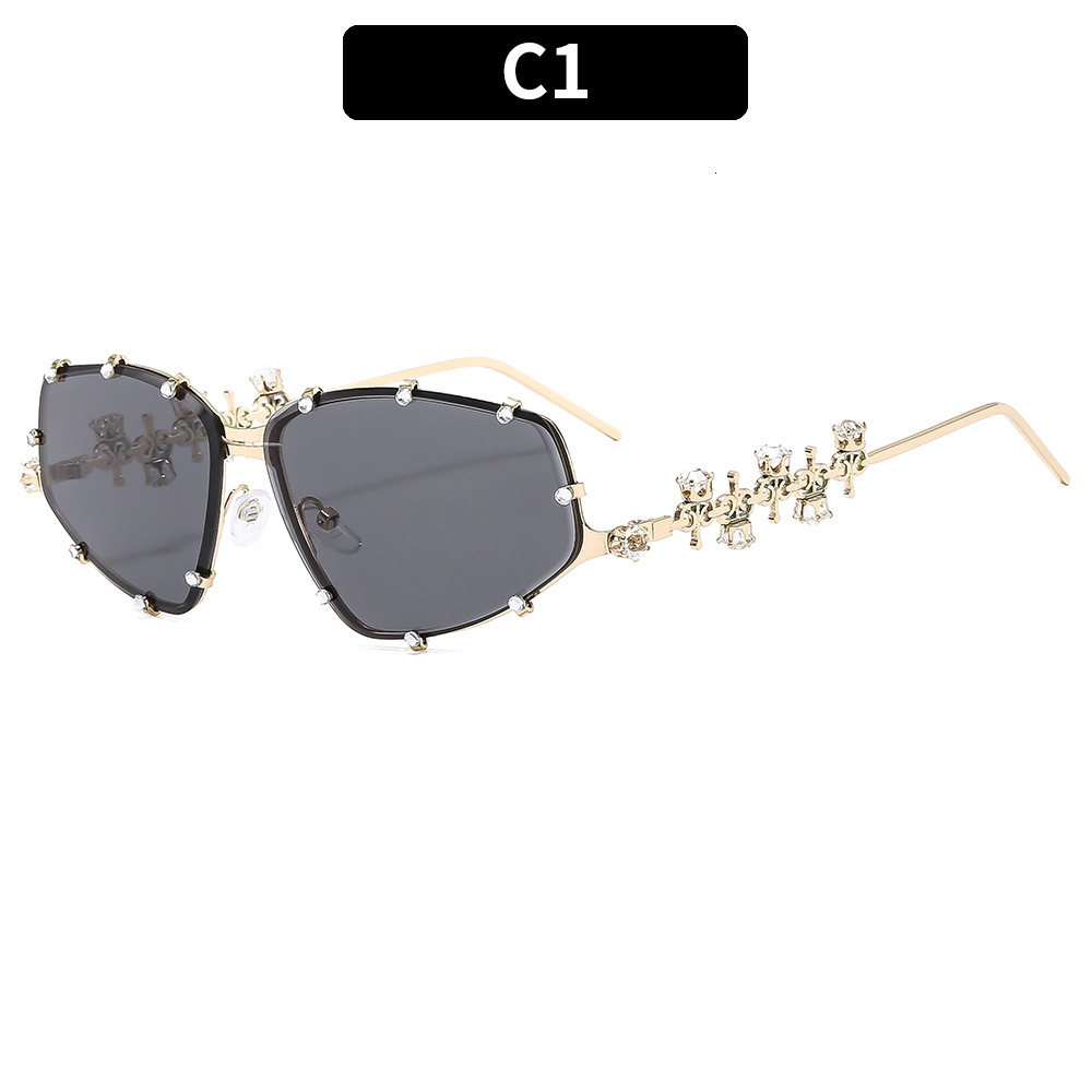 2026 New Luxury Brand Sunglasses With Future Technology Diamond Inlaid Fashion Sunglasses European And American Ins Outdoor Sports Glasses