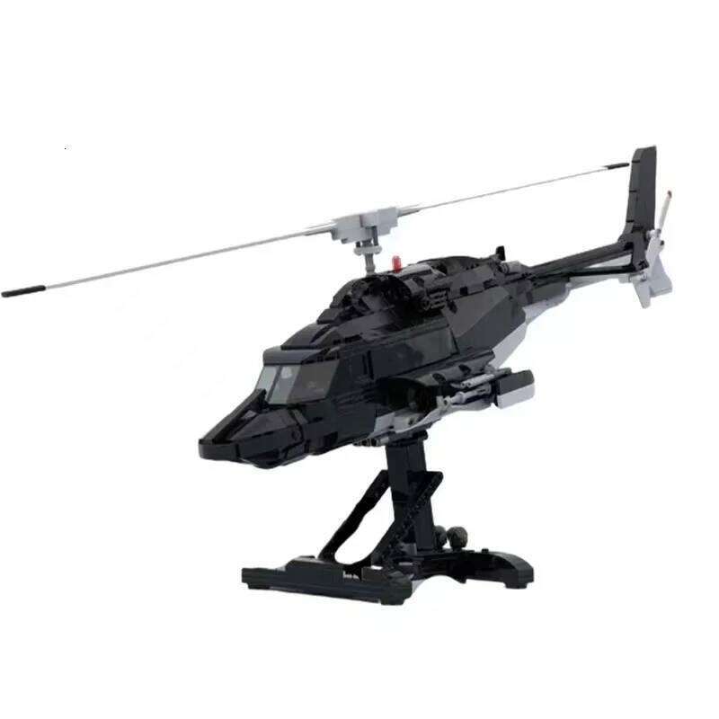 1039PCS Airwolf Bell 222 Special Ops Helicopter Custom Made Moc Model Technology Bricks DlY Assembly Airplane Toys for Kids Z260306