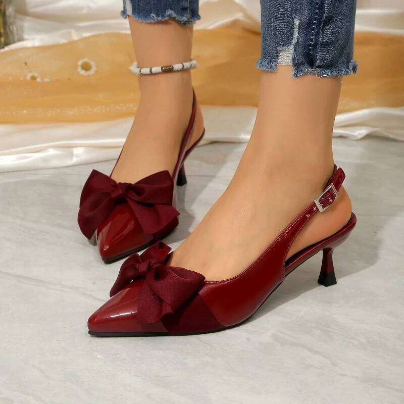 2025 Summer New Women's Fashion Bow Design High Heel Outdoor Casual Elegant Sandals