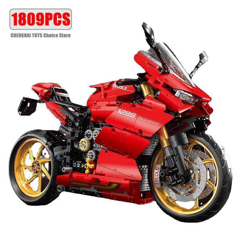 High Tech 1:5 Motorcycle City Sports Rapid Racing Motorbike Locomotive Moc Modular Brick Model Building Block Boy Gift Toy T4020 Z260306