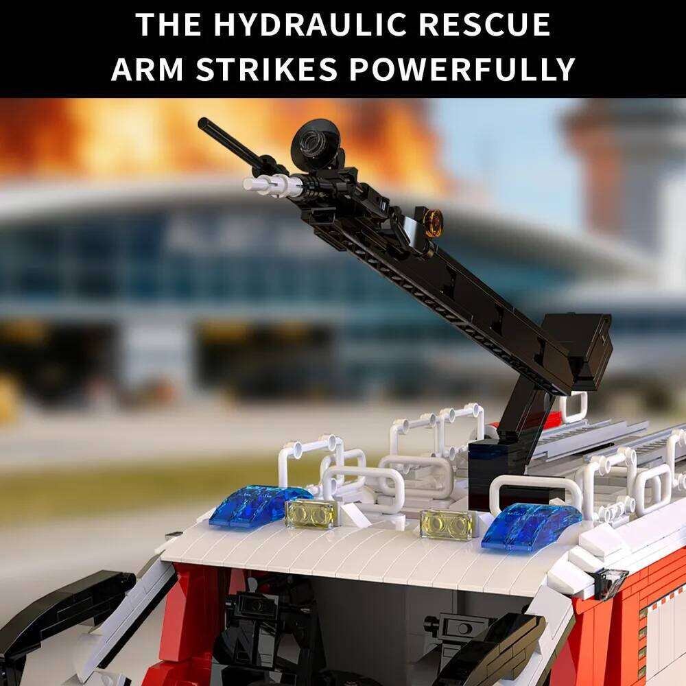 2776PCS Airport Fire Truck Building Block Rescue Vehicle Model Bricks Desktop Ornament Kids Educational DIY Toys Holiday Gifts Z260305