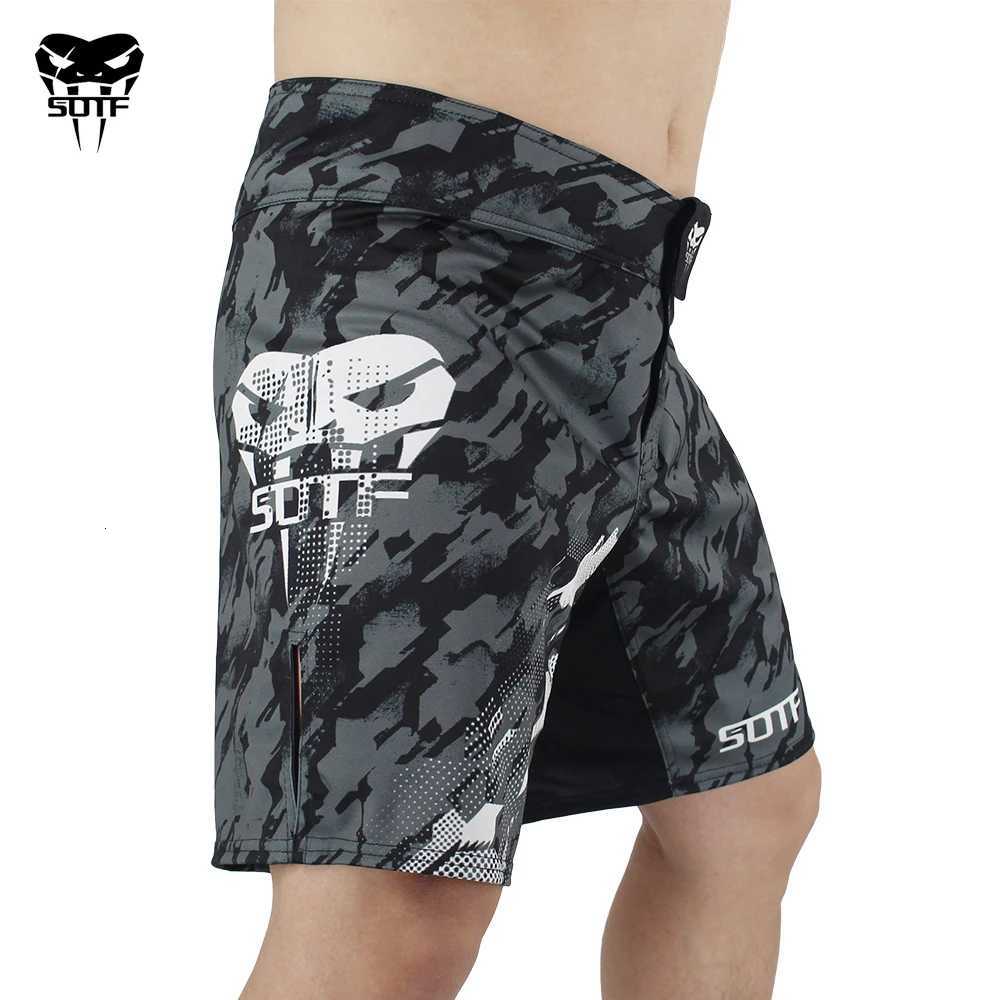SOTF mma Adults Venomous snake Camouflage Men Women geometric boxing shorts Tiger Muay Thai mma shorts clothing fight sanda mma X260306