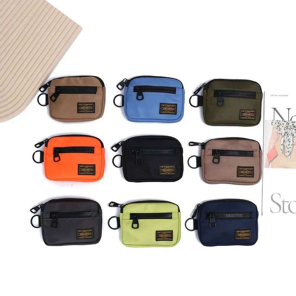 Portable Canvas Coin Purse Card Holder Oxford Cloth Short Wallet Lightweight Zipper Pouch Mini Earbuds Storage Bag C260304