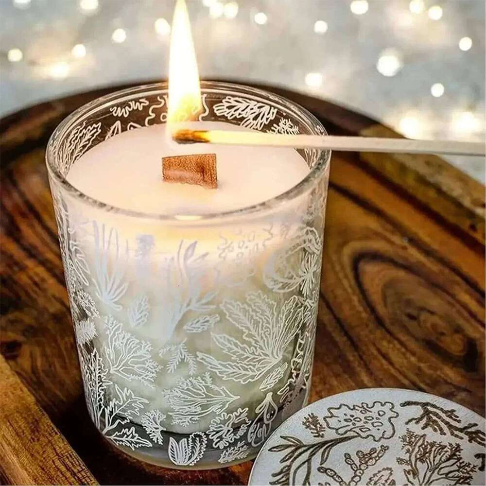 Wood Soy DIY Kit Handcrafted Aromatic Candles with Single Wick Design Paraffin Candle Instructions W260304 W260305